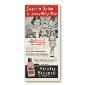1945 Pepto Bismol Print Ad | Sugar N Spice