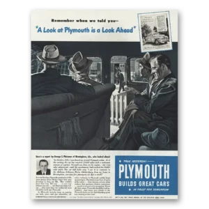 1945 Plymouth Print Ad | Look Ahead