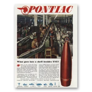 1945 Pontiac Print Ad | Goes Into Shell Besides Tnt