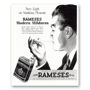 1945 Rameses Cigarettes Print Ad | Modern Mildness