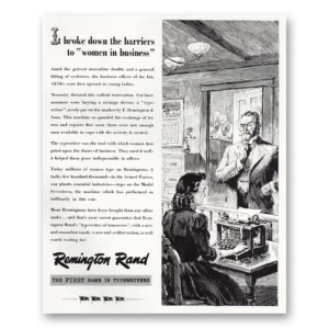 1945 Remington Typewriter Print Ad | Barriers