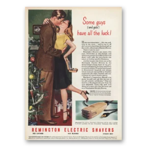 1945 Remington Rand Electric Shaver Print Ad | Some Guys Gals