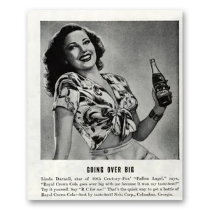 1945 Royal Crown Cola Print Ad | Linda Darnell