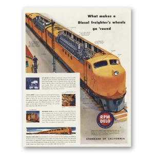 1945 RPM DELO Oil Print Ad | Seagoing Tug Gets The Pull