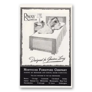 1945 Rway Northern Furniture Print Ad | Bedroom Bed