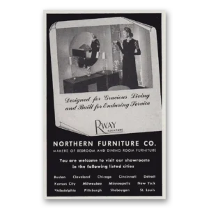 1945 Rway Northern Furniture Print Ad | Gracious Living