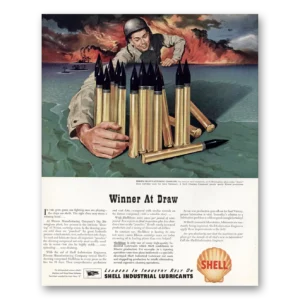 1945 Shell Lubricants Print Ad | Winner At Draw