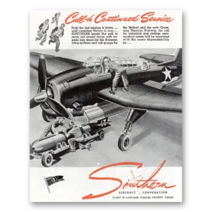 1945 Southern Aircraft Print Ad | Continued Service