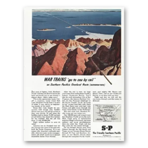 1945 Southern Pacific Print Ad | War Trains