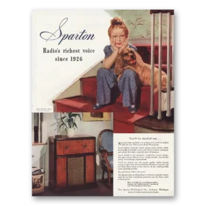 1945 Sparton Radio Television Print Ad | Radios Richest Voice Since 1926