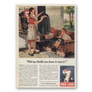 1945 Studebaker Print Ad | War Loan