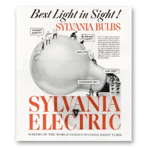 1945 Sylvania Light Bulbs Print Ad | Best Light