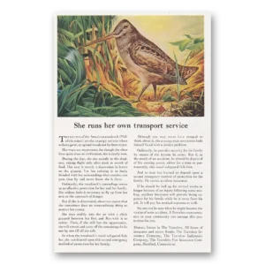 1945 Travelers Insurance Print Ad | Transport Service