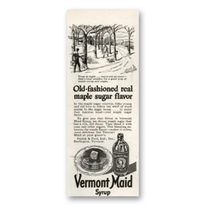 1945 Vermont Maid Syrup Print Ad | Real Maple Sugar