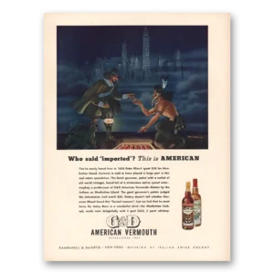 1945 G&D American Vermouth Print Ad | Who Said Imported