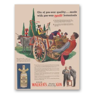 1945 Hiram Walker Print Ad | Pre War