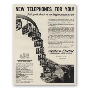 1945 Western Electric Print Ad | New Telephones