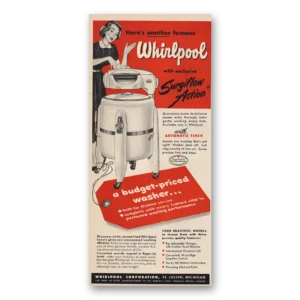 1945 Whirlpool Washer Print Ad | Surgiflow
