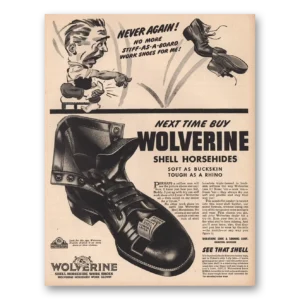 1945 Wolverine Work Shoes Print Ad | Work Shoes