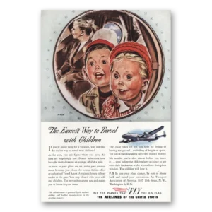 1946 Airlines of the United States Print Ad | Travel Children