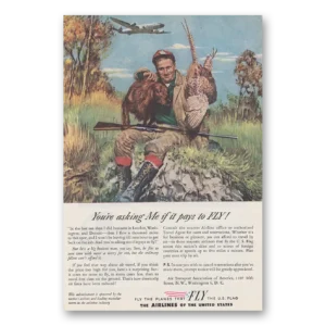 1946 Airlines of the United States Print Ad | Pays To Fly