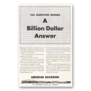 1946 American Railroads Print Ad | Billion Dollar