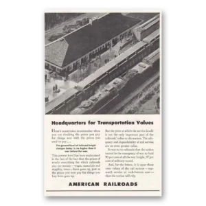1946 American Railroads Print Ad | Headquarters