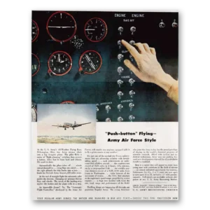 1946 US Army Print Ad | Push Button Flying