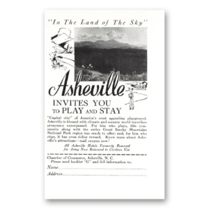 1946 Asheville North Carolina Print Ad | Land Sky