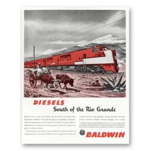 1946 Baldwin Locomotive Print Ad | Rio Grande