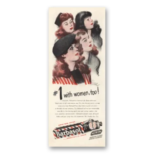 1946 Barbasol Shaving Cream Print Ad | Women Too