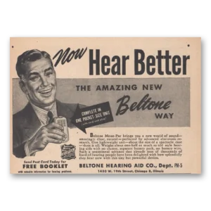 1946 Beltone Hearing Aid Print Ad | Hear Better