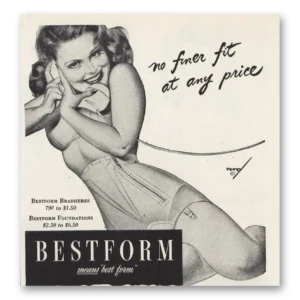 1946 Bestform Print Ad | No Finer Fit