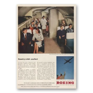 1946 Boeing Stratocruiser Print Ad | Country Club