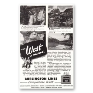 1946 Burlington Route Print Ad | Yellowstone
