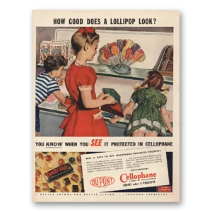 1946 DuPont Cellophane Print Ad | Lollipop Look
