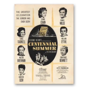 1946 Centennial Summer Movie Promo Print Ad | Linda Darnell