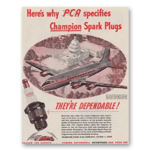 1946 Champion Spark Plugs Print Ad | Pca Specifies