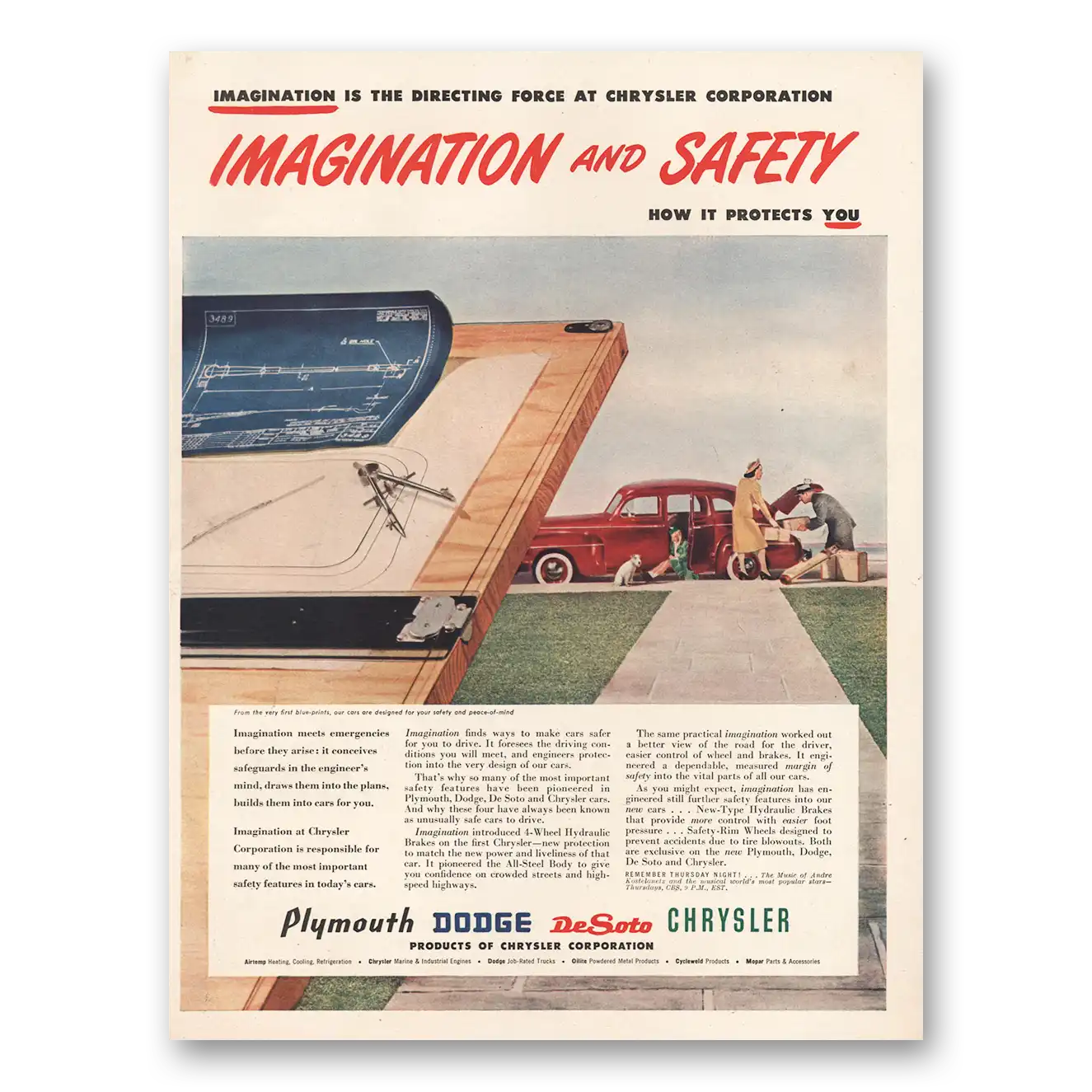 1946 Chrysler Corporation Print Ad | Blue Prints