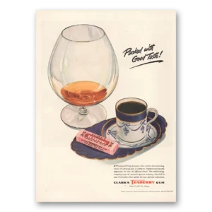 1946 Clarks Gum Print Ad | Teaberry