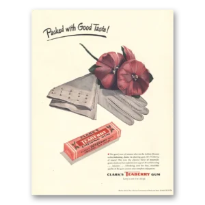 1946 Clarks Gum Print Ad | Teaberry