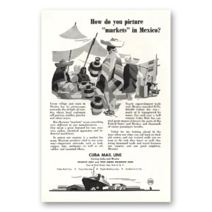 1946 Cuba Mail Line Print Ad | Markets Mexico