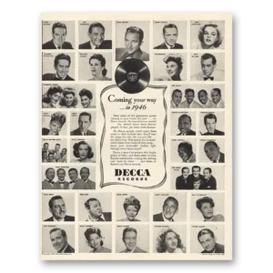 1946 Decca Records Print Ad | Coming Your Way