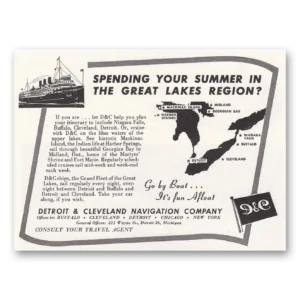 1946 Detroit and Cleveland Navigation Print Ad | Great Lakes