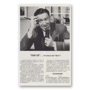1946 Dictaphone Print Ad | Dear Sir