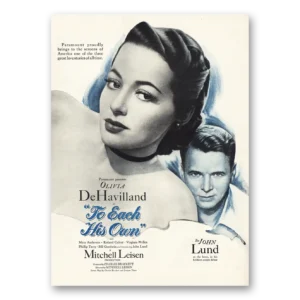 1946 To Each His Own Promo Print Ad | Olivia Dehavilland