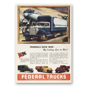 1946 Federal Motor Truck Print Ad | Pan American World Airways