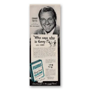 1946 Fleers Gum Print Ad | Sonny Tufts