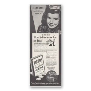 1946 Fleers Gum Print Ad | Diana Lynn