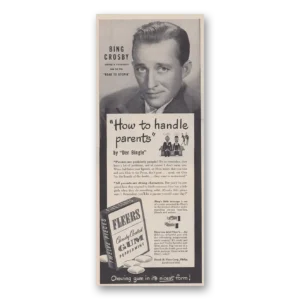 1946 Fleers Candy Coated Gum Print Ad | Bing Crosby